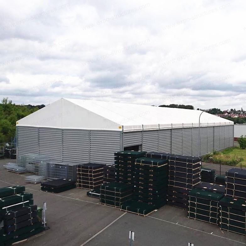 Большой промышленный складской тент для хранения, УФ-стойкий ПВХ, водонепроницаемый, огнестойкий сэндвич, прочный стальной лист, ткань для наружного использования, логотип