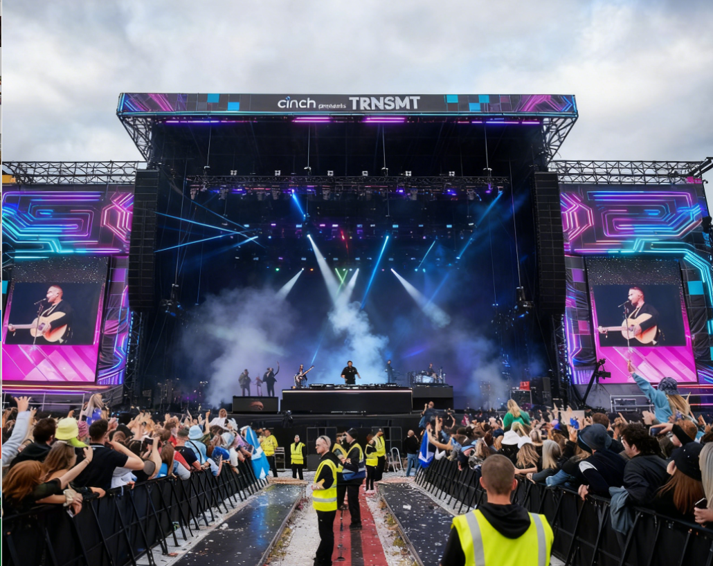 Алюминиевая ферменная система большой концертной сцены размером 20 × 40 м