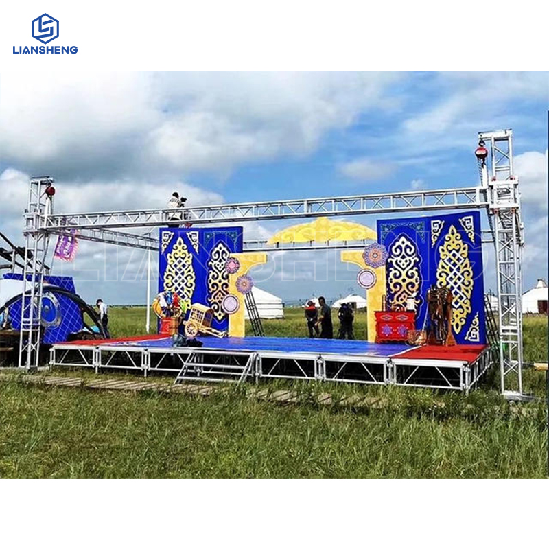 Большая мобильная ферма и сцена, концертное освещение, настраиваемая конструкция дисплея, быстрая установка, кронштейн для взлетно-посадочной полосы новейшего стиля