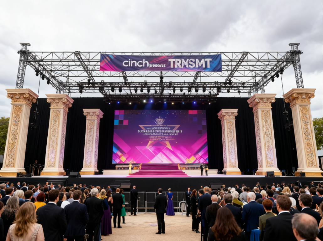 Алюминиевая ферменная система большой концертной сцены размером 20 × 40 м